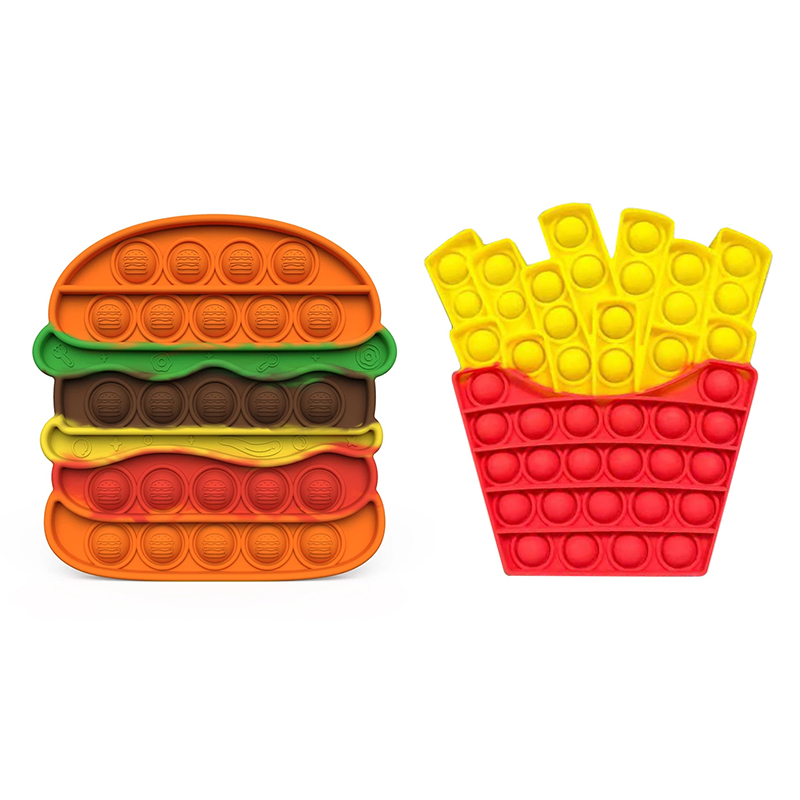 Silikone push boble hamburger fidget legetøj, autisme særlige behov stress reliever antistress fidget legetøj